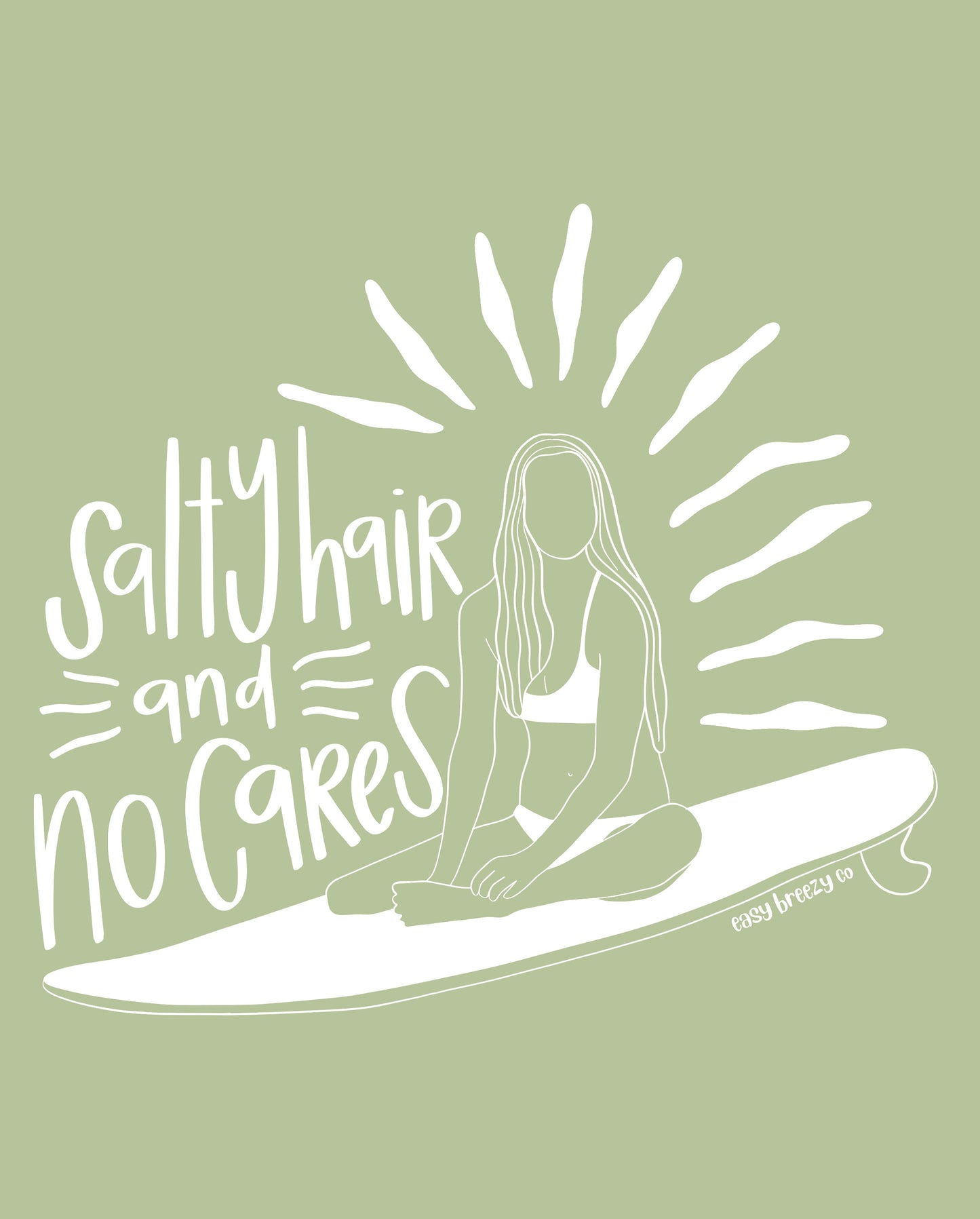 'Salty Hair and No Cares' Print